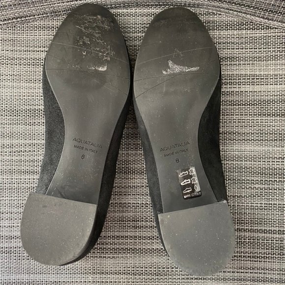 Aquatalia Pasha Suede Block Heel Pumps Black 6M - Picture 7 of 8